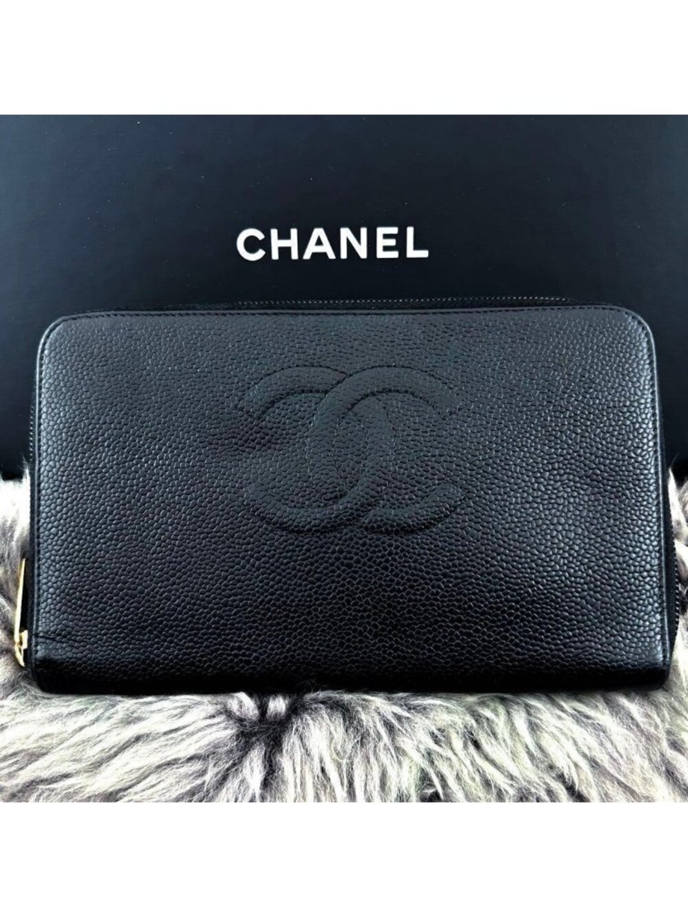 Chanel Wallet Coco Stitch Caviar Organizer
